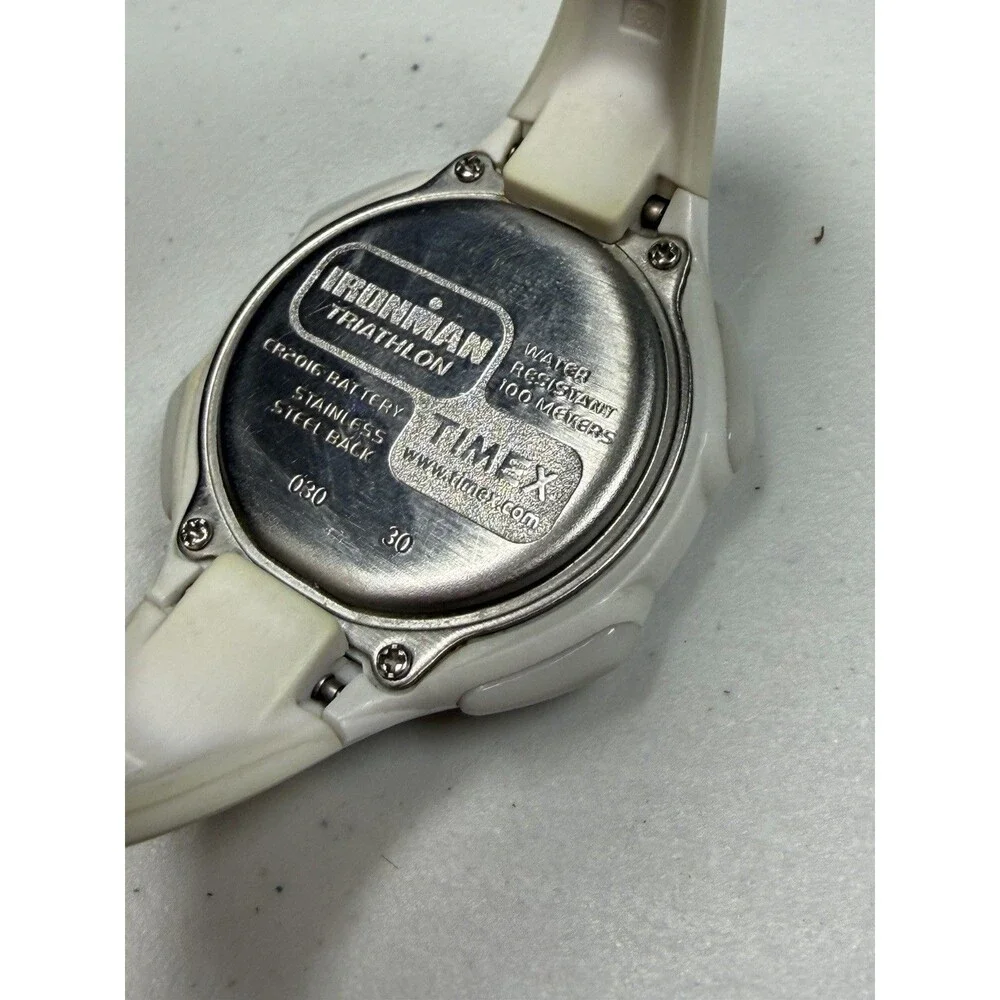 Timex Ironman Triathlon Women’s Digital Watch 10 Lap Indiglo WR100M White Works